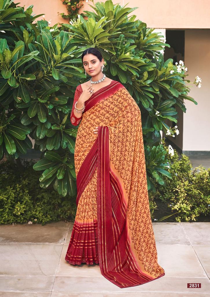 Kashvi Riwaz Regular Wear Printed Wholesale Georgette Sarees Catalog